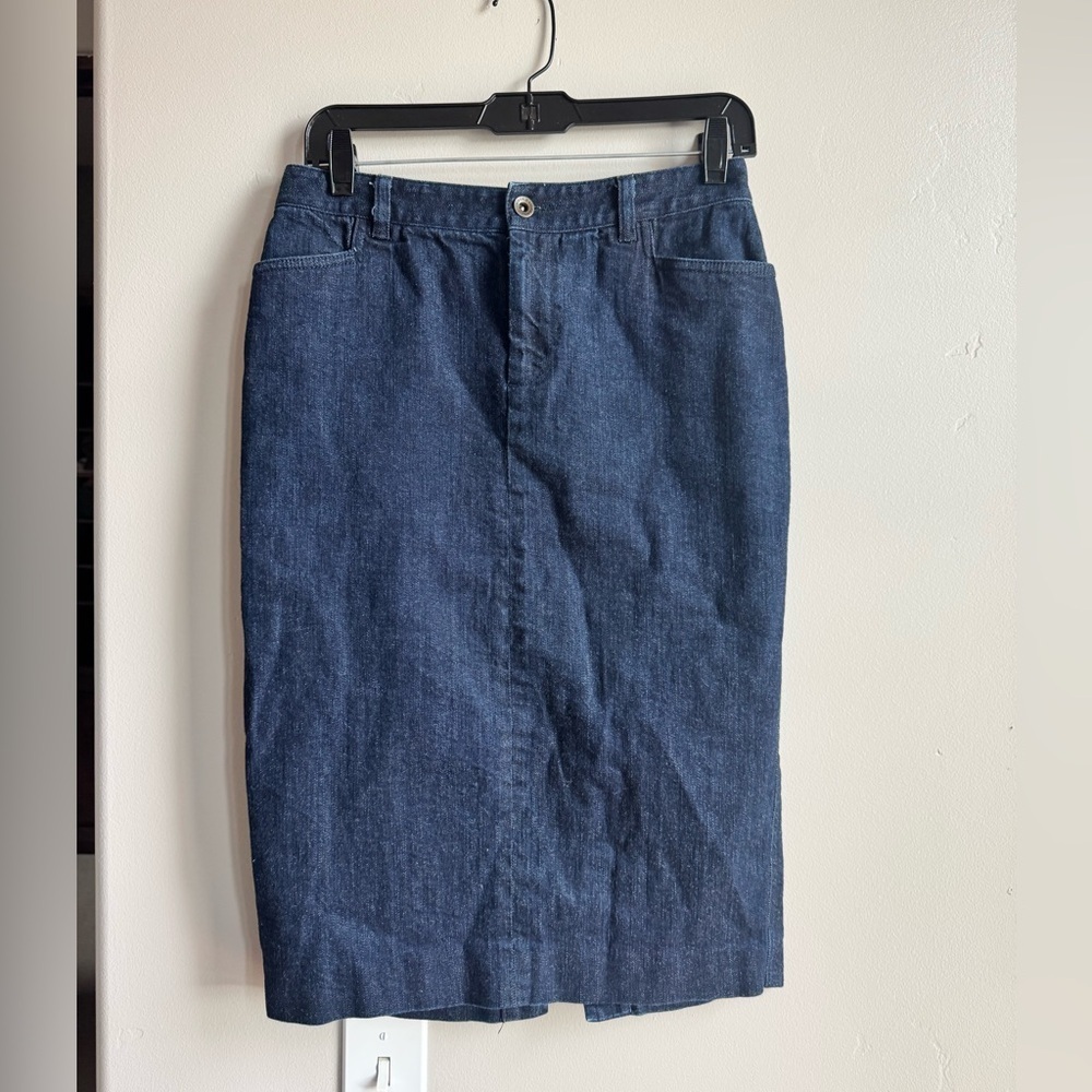 Lauren Ralph Lauren Premium Denim Midi Skirt Y2K Classic Straight Fit 2